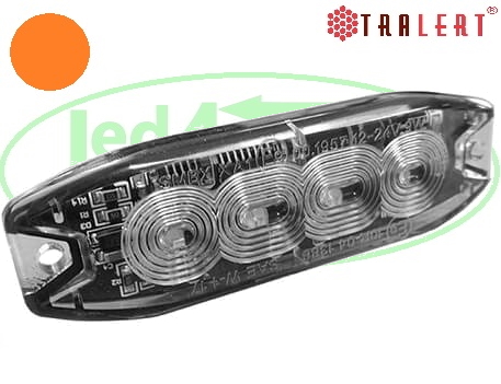 R65 Slimline Flitser 4 LEDs Amber