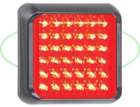 Deens vierkant achter/rem licht 10cm (80serie)