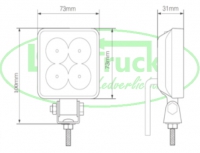 Achteruitrijlamp 12watt 660Lumen