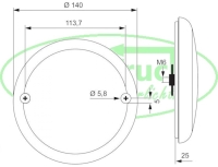 Hamburgerlamp slimline 400cm kabel (140 serie)