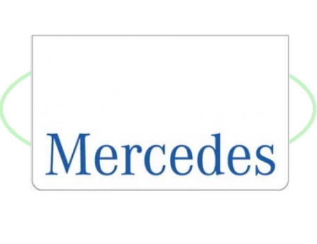 Spatlap Voorbumper Mercedes blauw opdruk