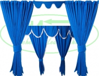 Gordijn set 2 dubbele stof Blauw