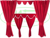 Gordijn set 2 dubbele stof Rood