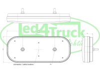 Achterlicht rechthoek reflector links kent. (3000VC Serie)