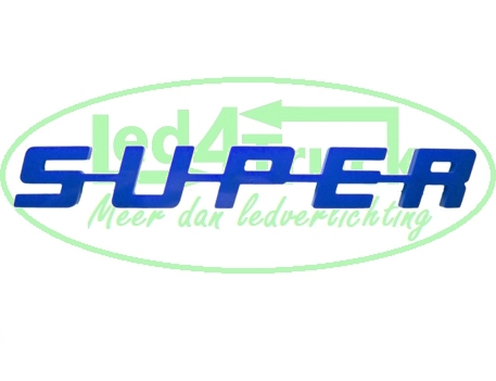 SUPER logo Blauw (kunststof)