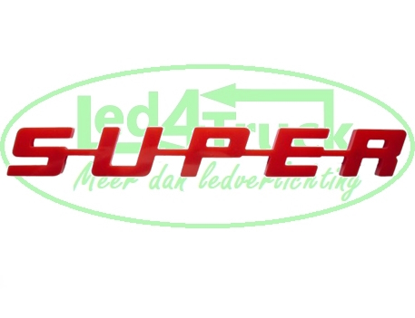 SUPER logo rood (kunststof)