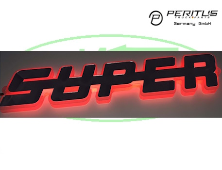 Verlicht SUPER logo Rood
