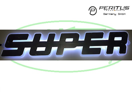 Verlicht SUPER logo Wit