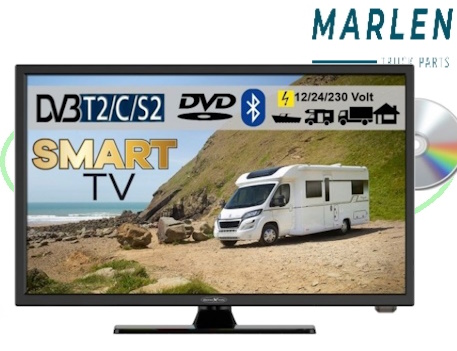 Led smart TV 24 inch met DVD 12/24/230V