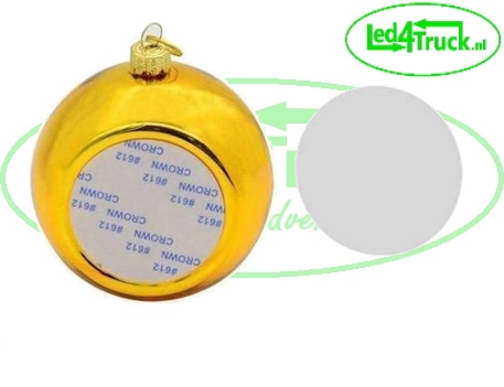 Kerstbal goud (eigen opdruk) 8cm