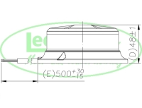 Led zwaailamp amber met amber lens (magneet)
