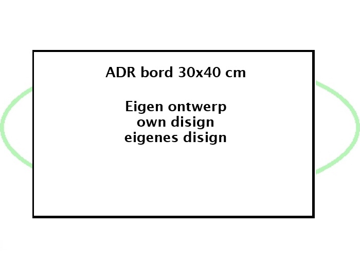 ADR bord sticker 30x40 cm eigen opdruk